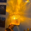 Cubo de Luz Noturno Água Luminaria USB Bateria 16 Cores LED Controle Remoto Presente Moderno Abajur