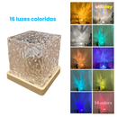 Cubo de Luz Noturno Água Luminaria USB Bateria 16 Cores LED Controle Remoto Presente Moderno Abajur