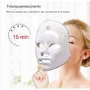 Máscara Facial LED 7 Cores Profissiona , Controla Acne e Reduz Poros para Tratamento Facial
