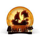 Luminária Decorativa Abajur de Mesa Circular One Piece Por do Sol