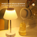 Abajur de Mesa Retrátil Recarregável LED Quente para Quarto/Escritório/Sala